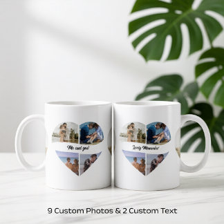 Café Caneca de 9 Fotos Personalizadas em Coração - Pres