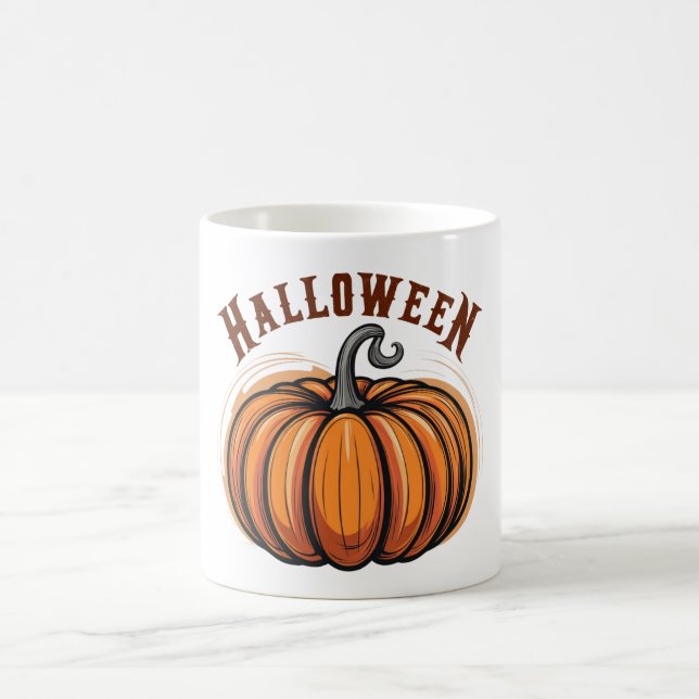 Café Caneca de Abóbora Assustada do Halloween (Centro)