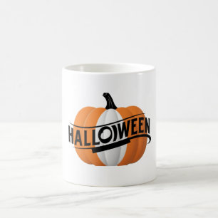 Café Caneca de Abóbora Assustada do Halloween