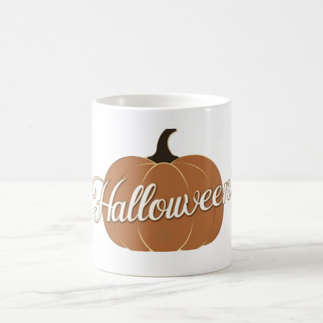 Café Caneca de Abóbora Assustada do Halloween (Centro)