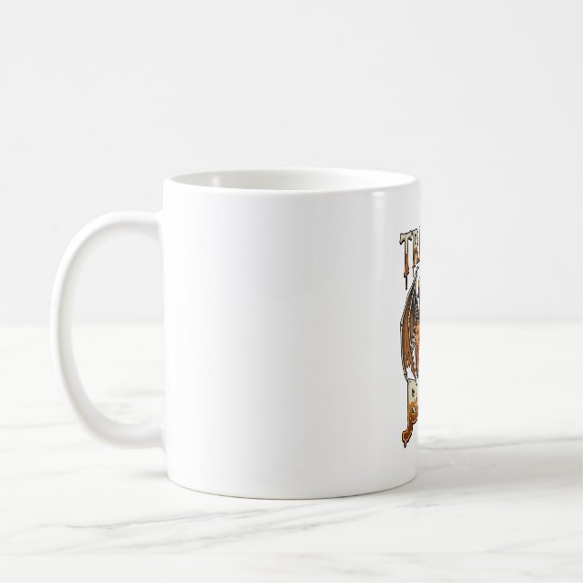 Café Caneca de Abobora de Halloween de Asas de Esquelet (Esquerda)