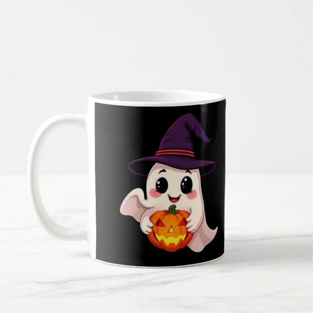 Café Caneca de Abóbora Fantasma de Halloween (Esquerda)