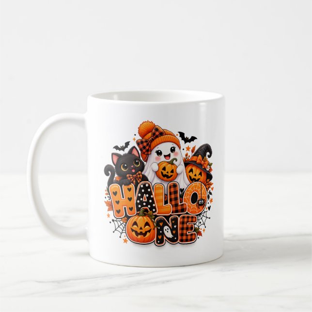 Café Caneca de Abóbora Fantasma de Halloween Fofa – Fel (Esquerda)