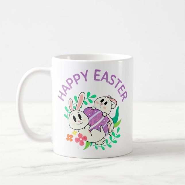 Café Caneca de Abraço de Ovo do Coelho de Páscoa (Esquerda)