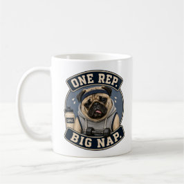 Café Caneca de Academia de Pug Engraçado | Treino de Ca