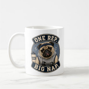 Café Caneca de Academia de Pug Engraçado Treino de Ca