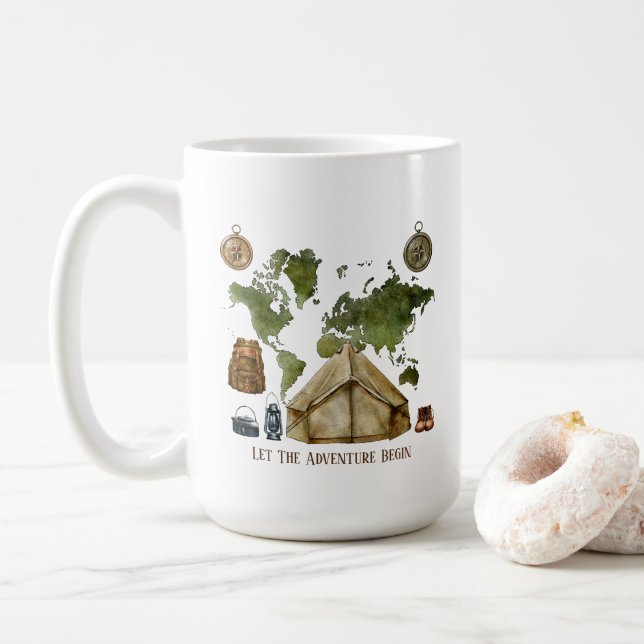 Café Caneca de Acampamento (Com Donut)