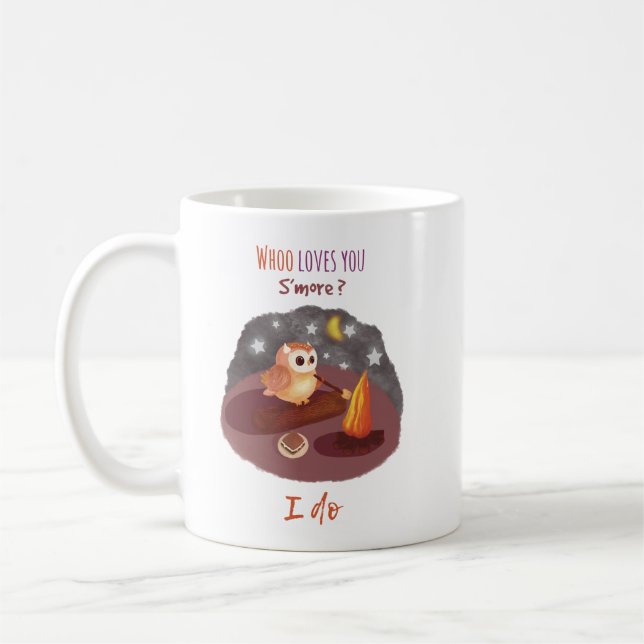 Café Caneca de Acampamento de Coruja Fofa "Quem te Ama  (Esquerda)
