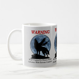 Café Caneca de advertência do lobo