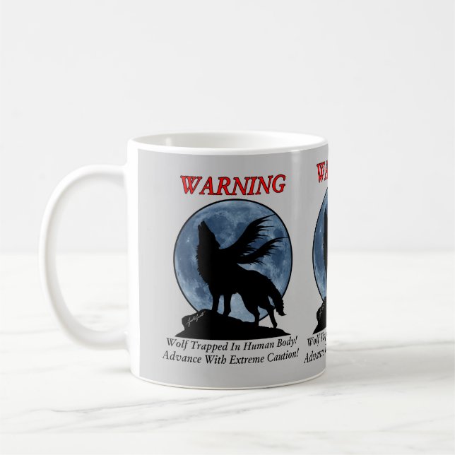Café Caneca de advertência do lobo (Esquerda)