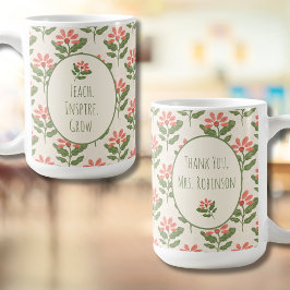 Café Caneca de Agradecimento para Professores Florais |