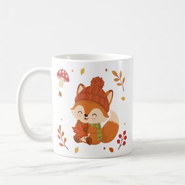 Café Caneca de água de raposa sorridente de outono ador (Esquerda)