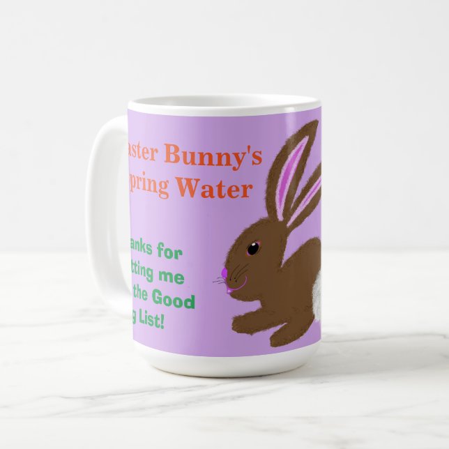 Café Caneca de Água do Coelho de Páscoa Personalizar No (Frente Esquerda)