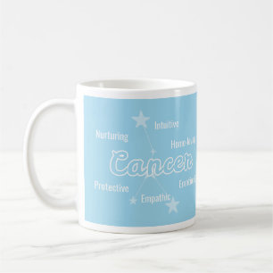 Café Caneca de Água-forte Azul de Câncer Astrologia Sig