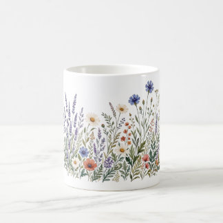 Café Caneca de água-forte de flores silvestres Boho
