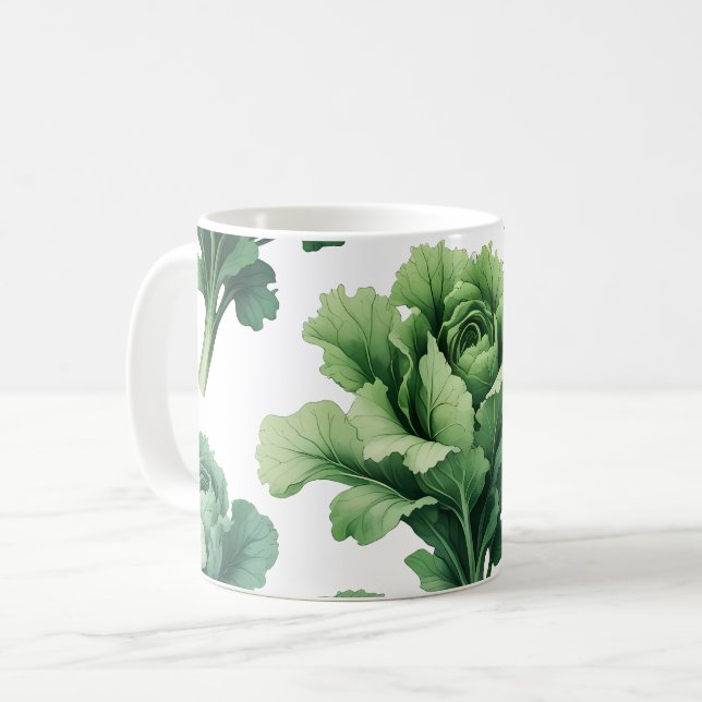 Café Caneca De Alface Verde Botânica - Drina Inspirada  (Frente Esquerda)