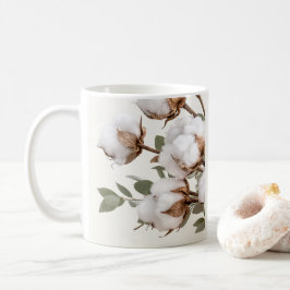 Café Caneca de Algodão Estampa Botânica Neutra