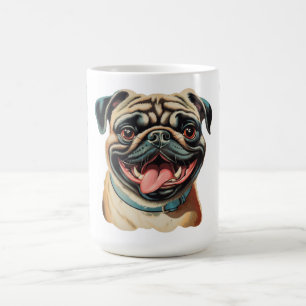 Café Caneca de Amante de Cachorro Pug Sorridente Fofo