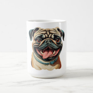 Café Caneca de Amante de Cachorro Pug Sorridente Fofo