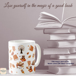 Café Caneca de Amante de Livros 330ml