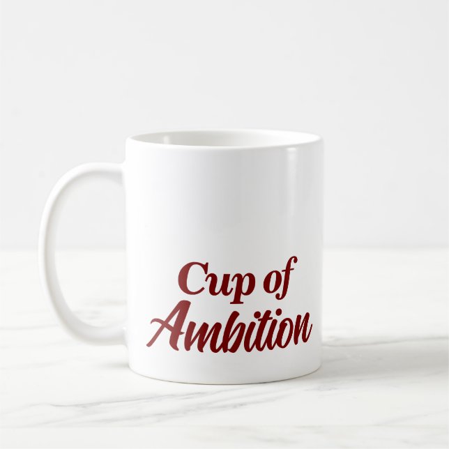 Café Caneca de Ambição com Nome Personalizado Moderno e (Esquerda)