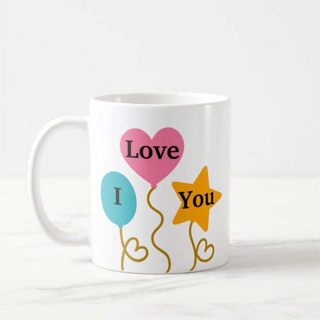Café Caneca de Amor de Balão Fofo Presente de Namorado  (Esquerda)
