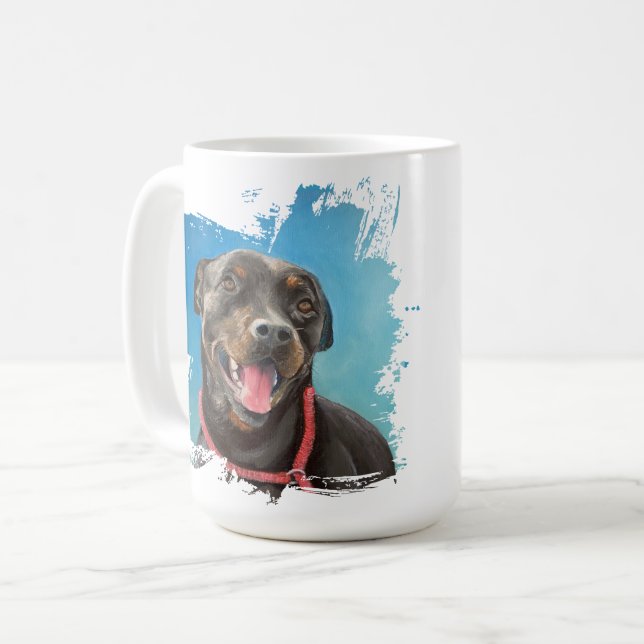 Café caneca de amor de cão Rottweiler (Frente Esquerda)