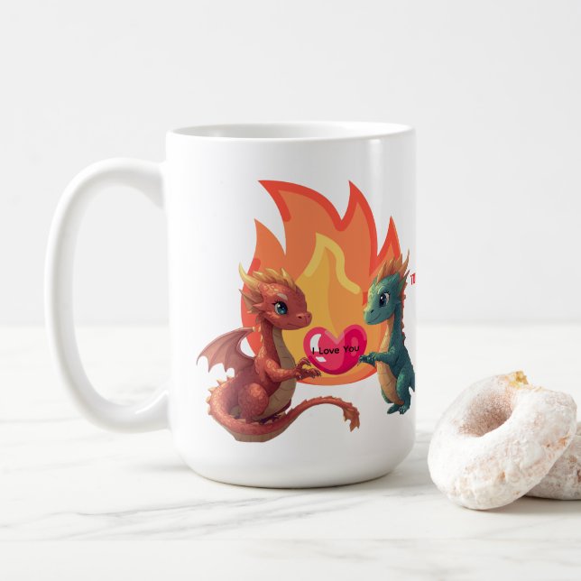Café Caneca de Amor de Dragão (Com Donut)