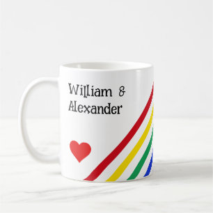 Café Caneca de Amor Personalizada com Listras de Arco-í