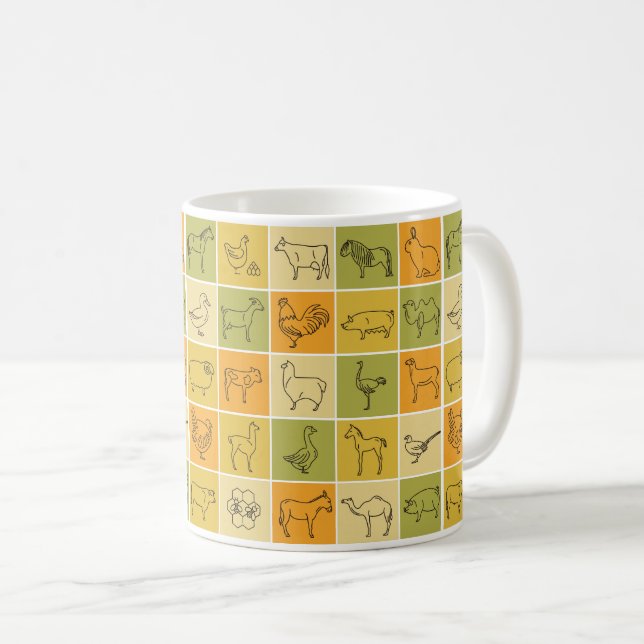Café Caneca de Animais de Criação - Design de Quintal e (Frente Esquerda)