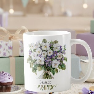 Café Caneca de Aniversário da Flor de Nascimento de Fev