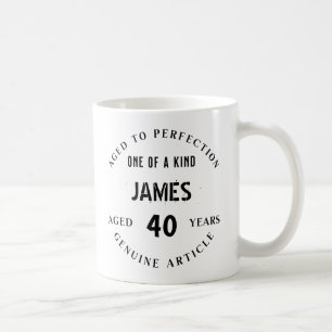 Café Caneca de Aniversário de 40 anos Personalizada - E