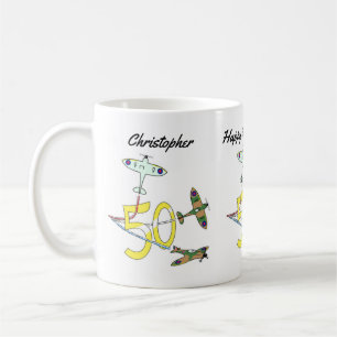 Café Caneca de Aniversário de 50 anos do Spitfire
