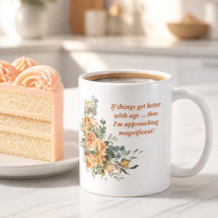 Café Caneca de aniversário de 50 anos floral elegante e