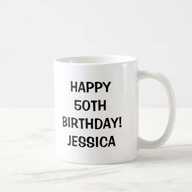 Café Caneca de aniversário de 50 anos | Idade personali (Direita)