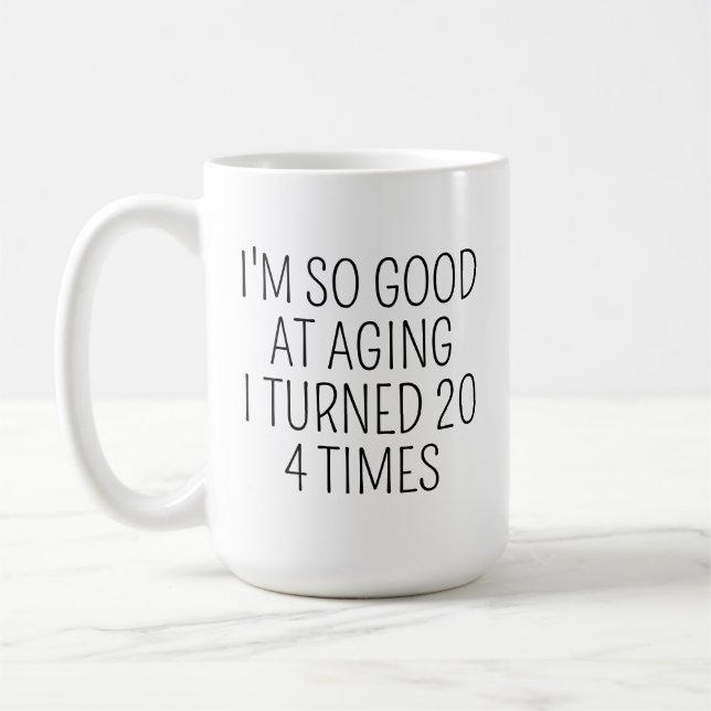 Café Caneca de Aniversário de 80 anos, Presente de Aniv (Esquerda)