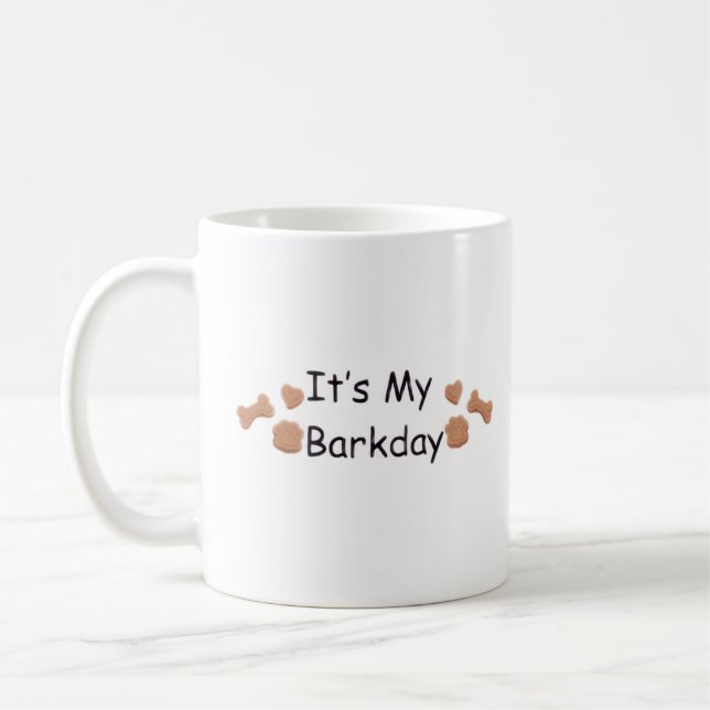 Café Caneca de aniversário de cachorro com pegada de pa (Esquerda)