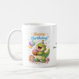 Café Caneca de Aniversário de Dinossauro Engraçado – “H