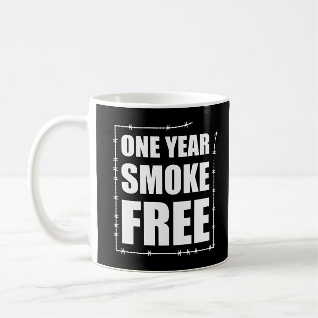 Café Caneca de Aniversário de Um Ano Sem Fumar (Esquerda)