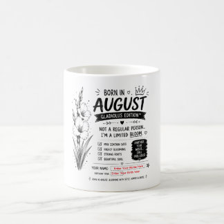 Café Caneca de Aniversário Personalizada de Gladíolo de