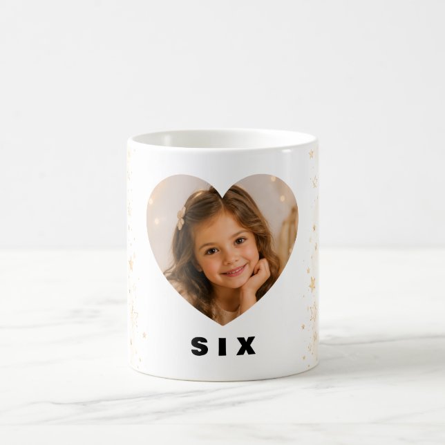 Café Caneca de Aniversário Personalizada Menina Idade 6 (Centro)