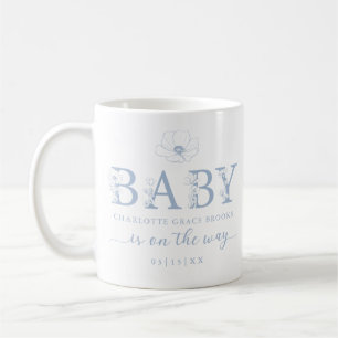 Café Caneca de Anúncio de Bebê Flor Silvestre Azul Empo