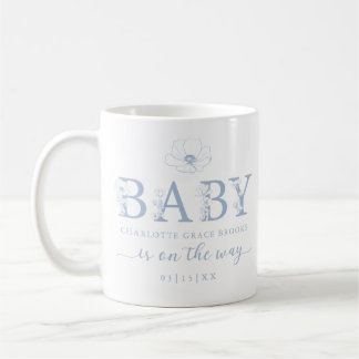 Café Caneca de Anúncio de Bebê Flor Silvestre Azul Empo