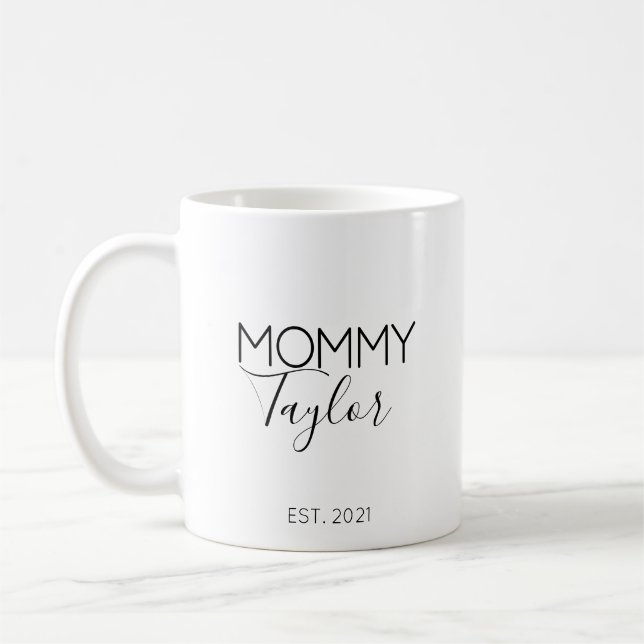 Café Caneca de Anúncio de Gravidez Nome da Mamãe (Esquerda)