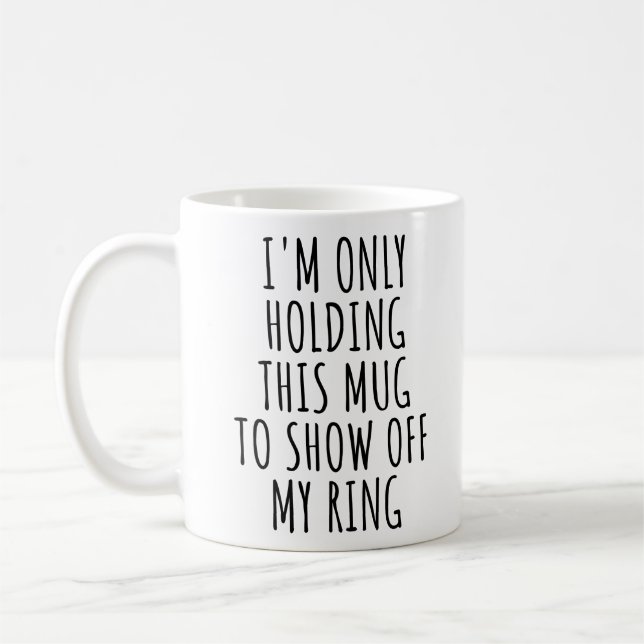 Café Caneca de Anúncio de Noivado: Mostre Meu Anel (Esquerda)