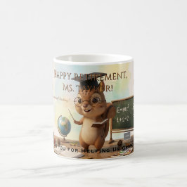 Café Caneca de Aposentadoria de Professora Esquilo Fofa