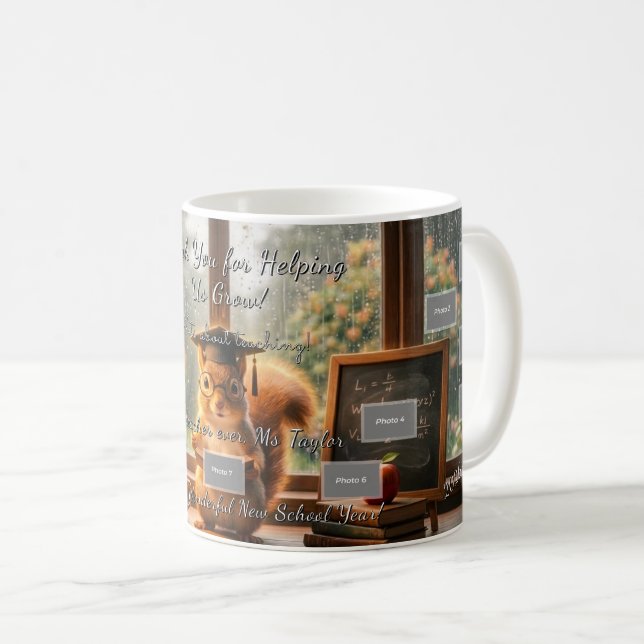 Café Caneca de Apreciação de Professor Esquilo em Dia C (Frente Esquerda)
