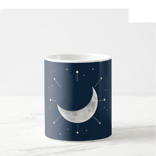 Café Caneca de Aquarela Celestial - Azul-Marinho Escuro