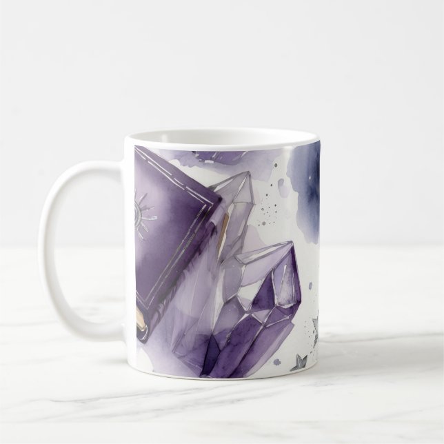 Café Caneca de Aquarela Cristal Roxo (Esquerda)