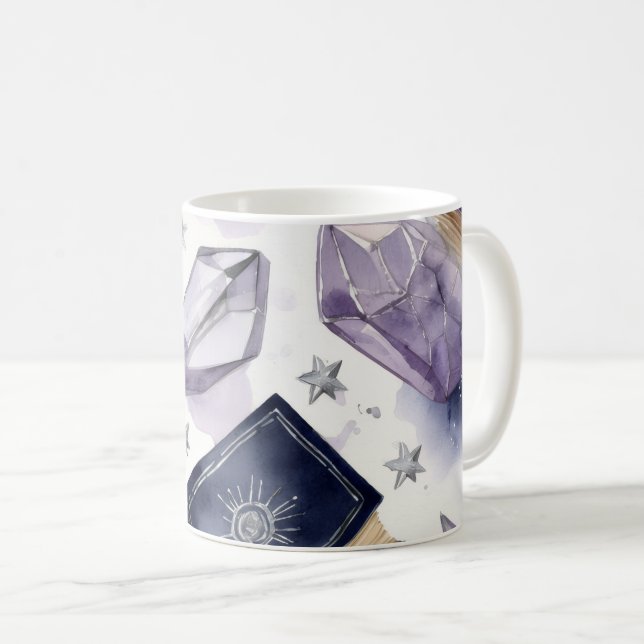 Café Caneca de Aquarela Cristal Roxo (Frente Esquerda)